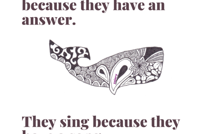 Illustration of a whale with Gregory Colbert quote